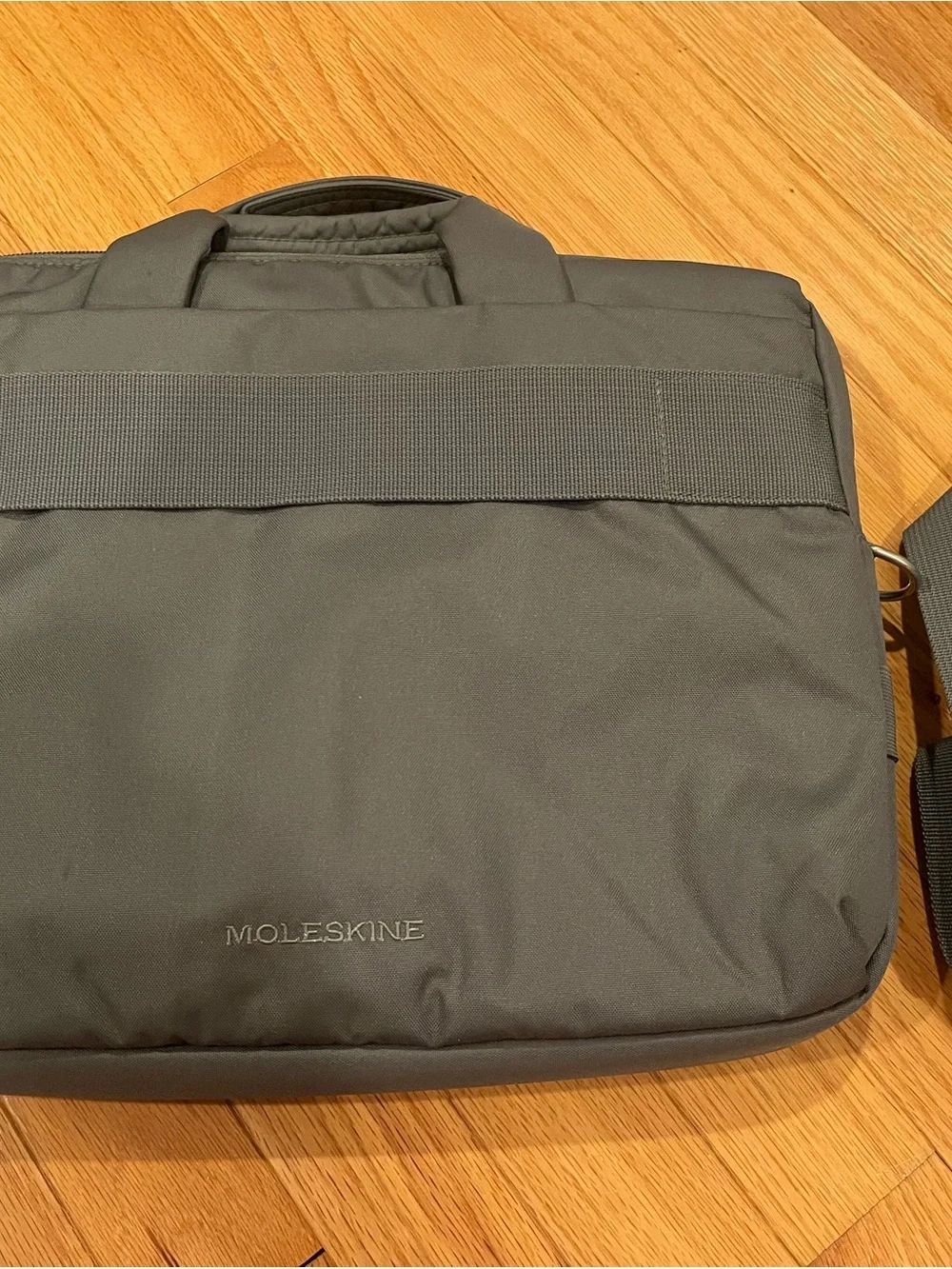 Moleskine Gray Laptop Briefcase with Top Handle and Strap